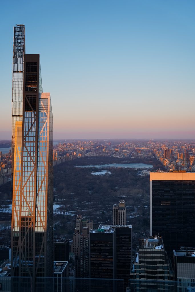 Central park vu depuis le top of the rock au coucher du soleil